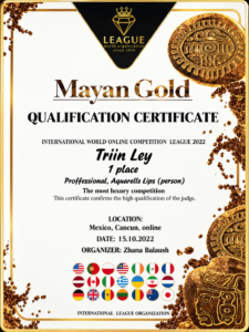 Mayan Gold 2022 – I koht akvarelltehnikas huulte püsimeigis
