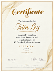 3D Genuine Eyebrow kulmutehnika koolitus – Dóra Hollós